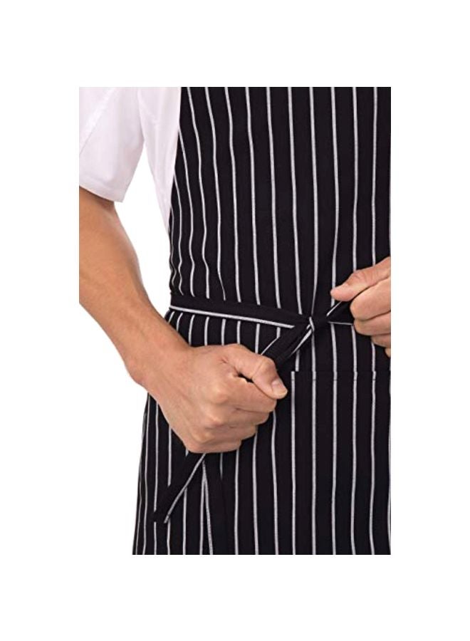 Chef Works Striped Pattern Apron Black/White 34.25x27inch - Image 4